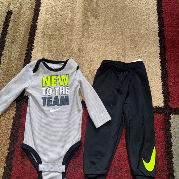 Nike Other - Nike Kids Bodysuit and Pants - White, Black, Neon Yellow